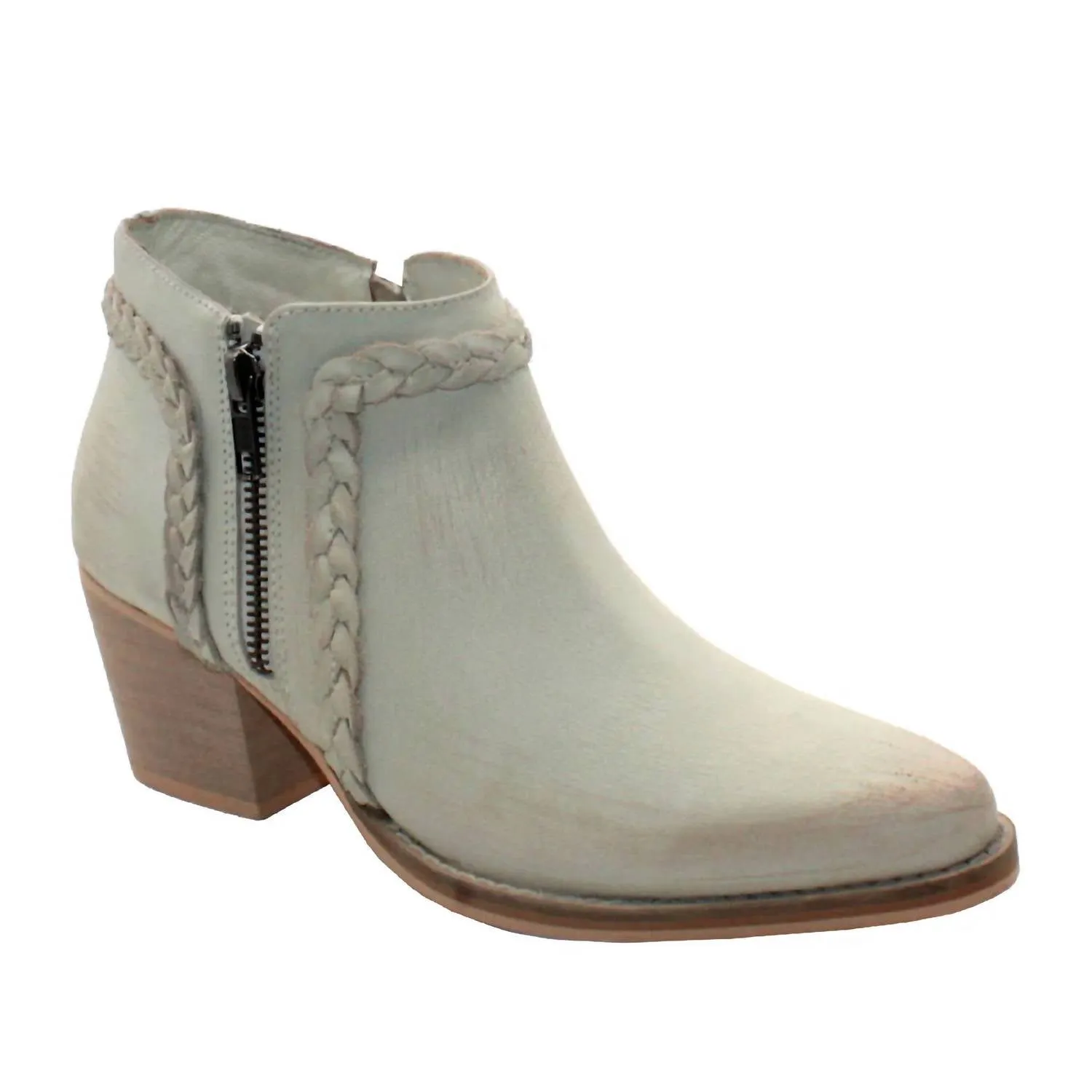 Women's Bronco Braided Ankle Bootie In Off White Snow Ready