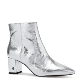 Women's Burlington Block Heel Ankle Boots In Silver High-Top Style