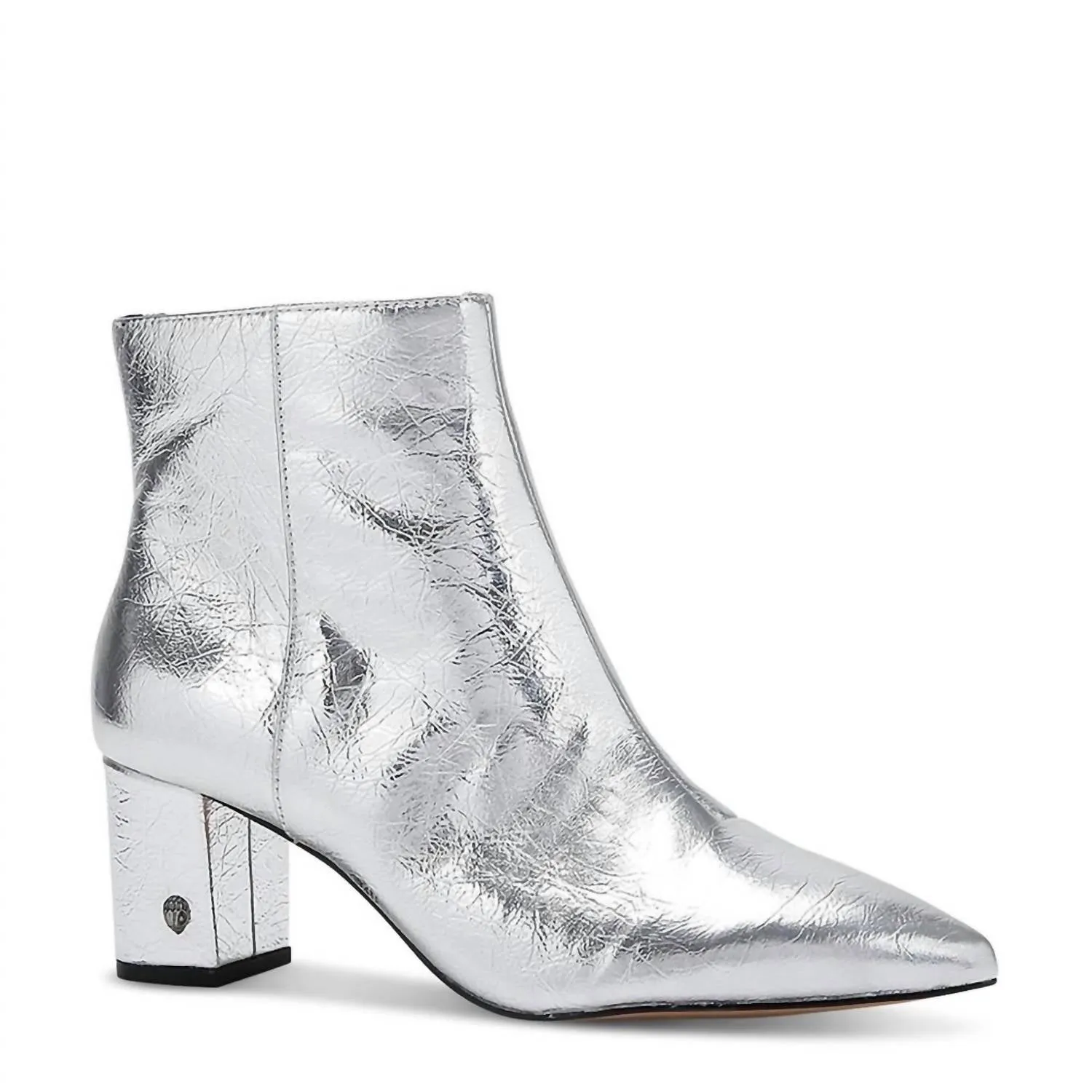 Women's Burlington Block Heel Ankle Boots In Silver High-Top Style