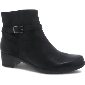 Women's Cagney Heeled Bootie - Medium Width In Black Burnished Suede Seamless Comfort Comfort Seeker