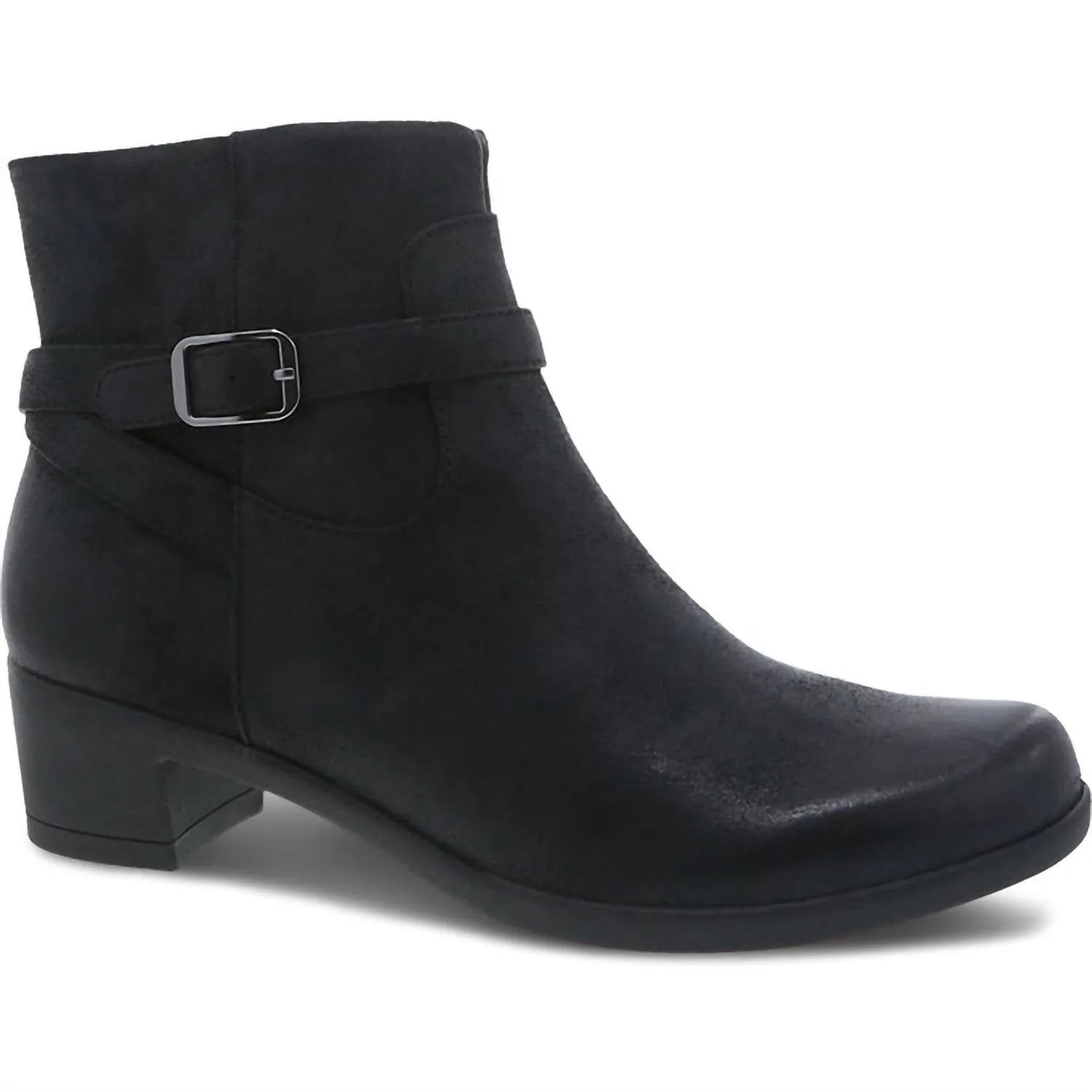 Reliable Support Women's Cagney Heeled Bootie - Medium Width In Black Burnished Suede
