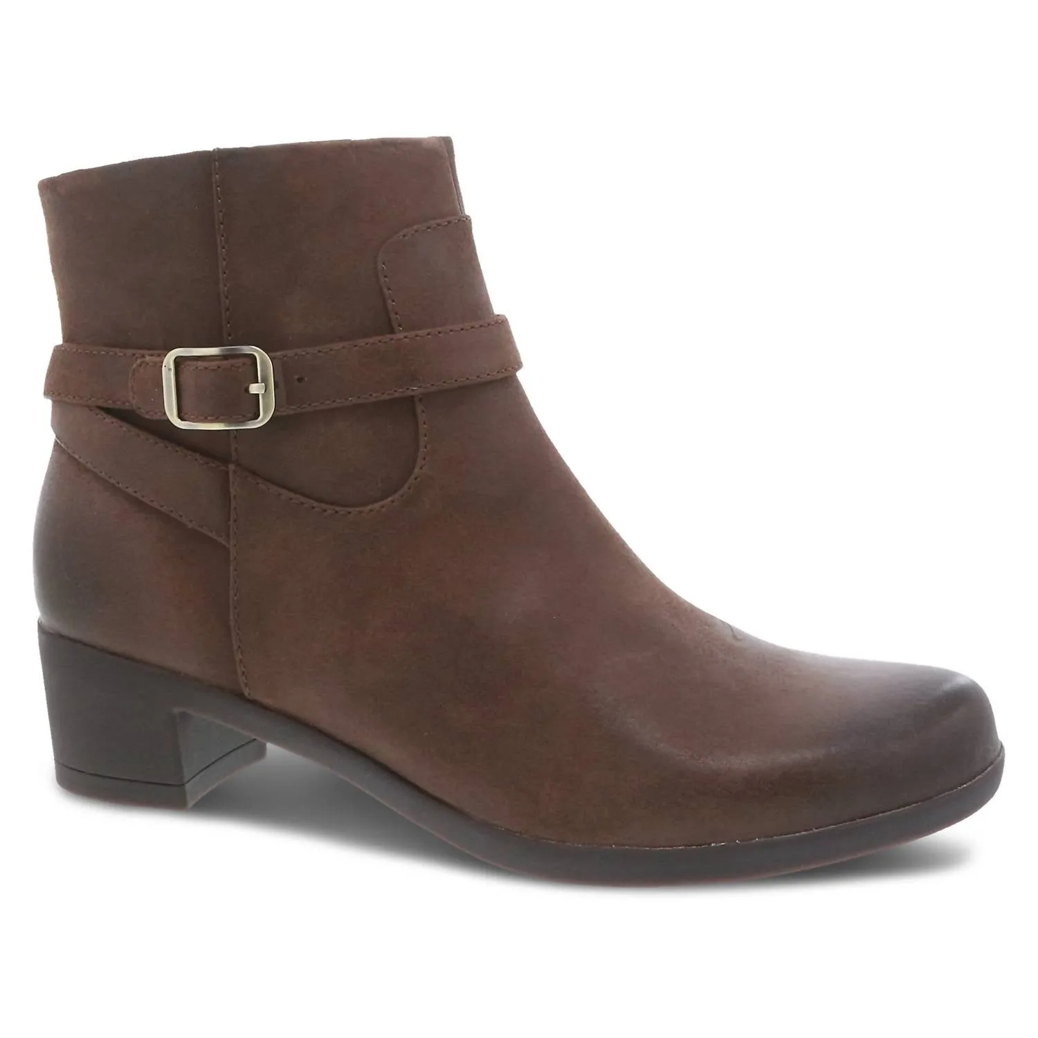 Women's Cagney Heeled Bootie - Medium Width In Brown Burnished Suede Reinforced Form Weekend Wanderer Unisex Cool