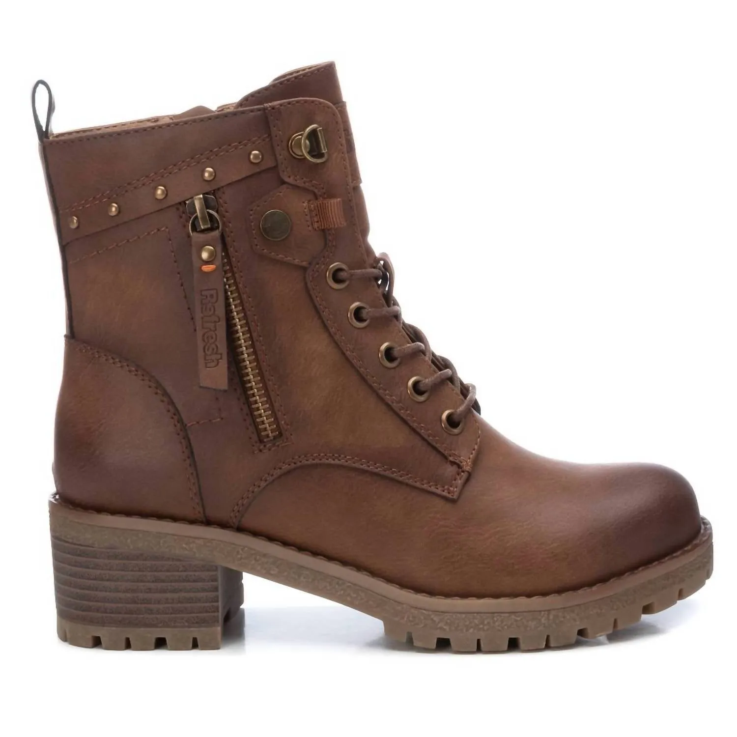 Women's Casual Ankle Booties In Brown Walk Friendly Zip   Up Design