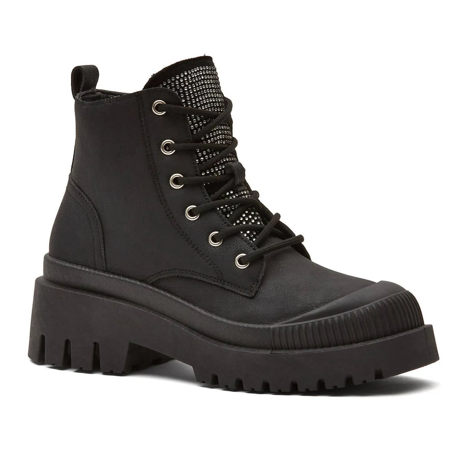 All Fit Waterproof Stylish Explorer Women's Chunky Canvas Boots In Black