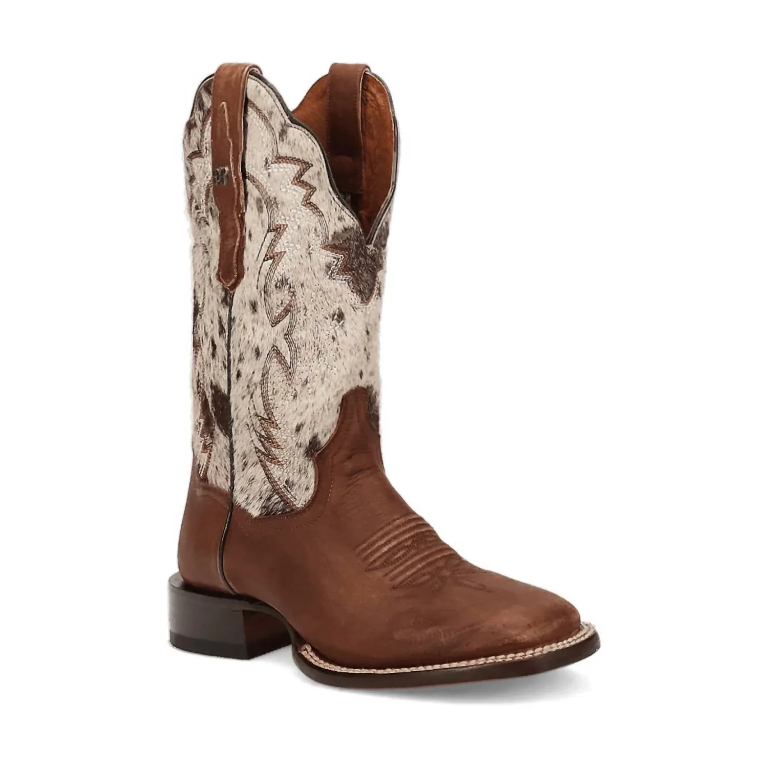Easy Walk Women's Clarabelle Hair-On Cowgirl Certified Boot In Brown/natural
