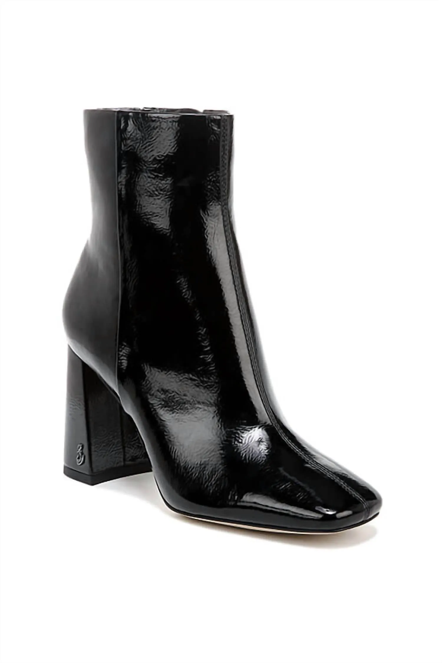 Women's Codie Ankle Bootie In Black Patent Military Style Stable Structure