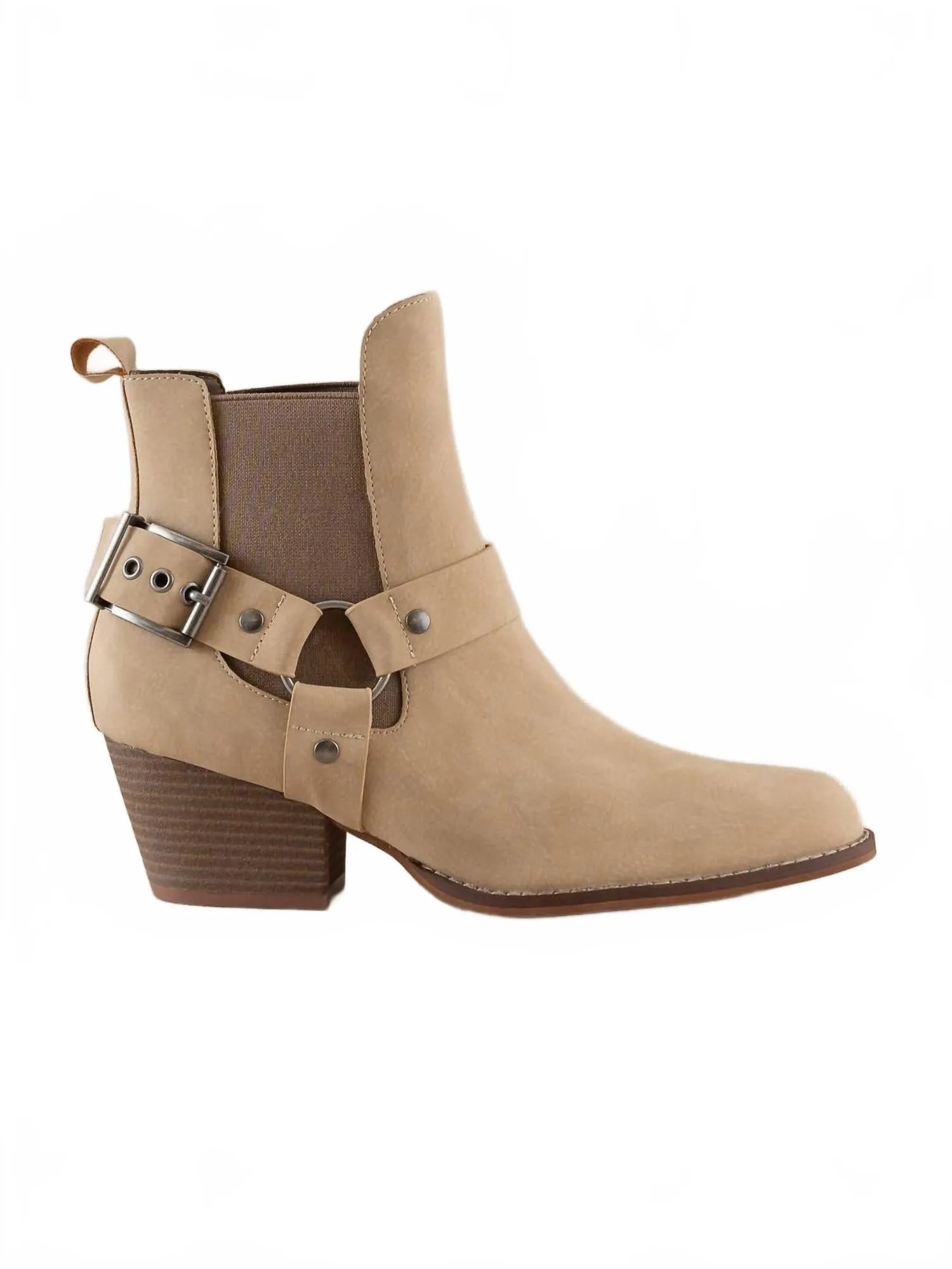 Women's Colt Motorcycle Bootie In Khaki Easy Match