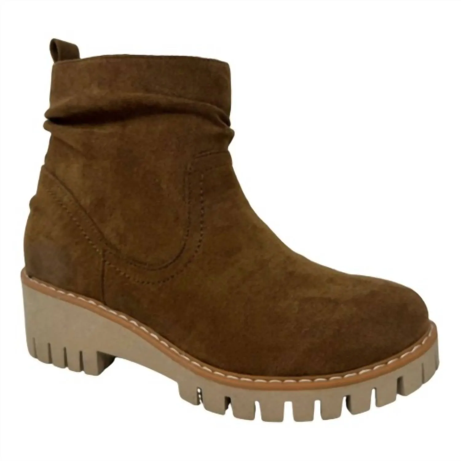Comfortable Stretch Women's Dashing Sueded Boot In Tan