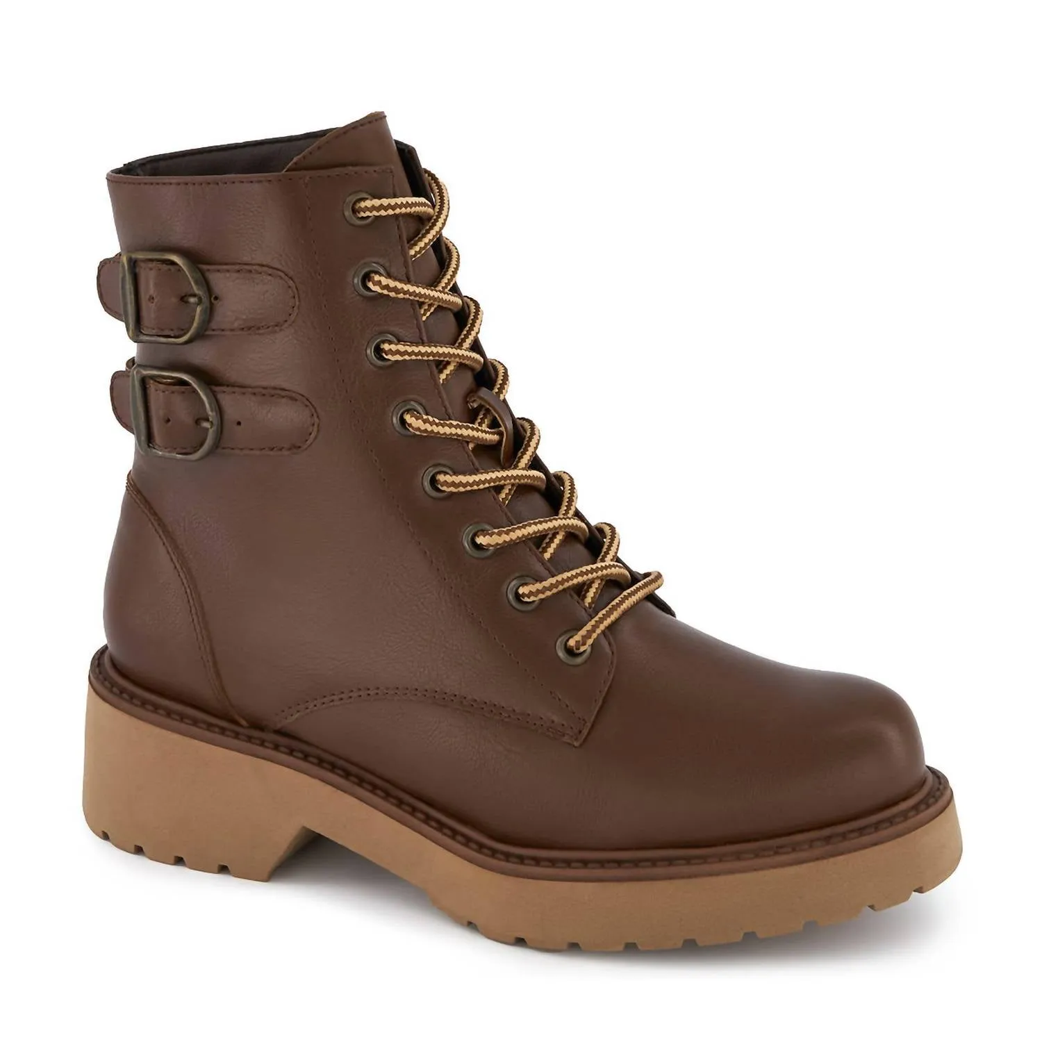 Women's Derby Boots In Brown Cozy Lined Reinforced