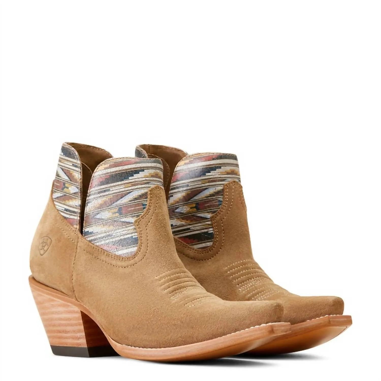 Women's Dijon Roughout Snip Toe Booties In Dijon/multi Resilient Sole Frost Season