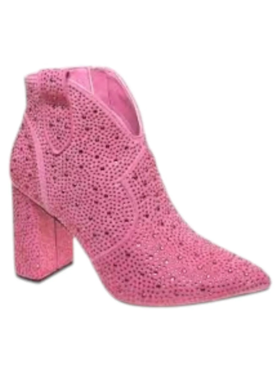 Women's Diva Rhinestone Boots In Pink Fur Trim