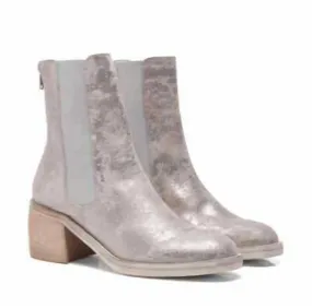 Women's Essential Chelsea Grey Leather Boots In Silver Breathable Comfort Seeker Lace Up Style