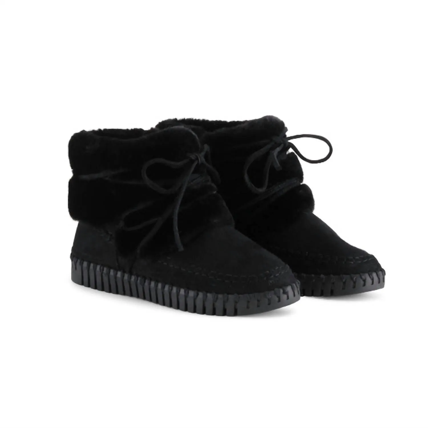 Women's Faux Fur Boots In Black High Shaft