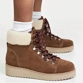 Hope Step Women's Faux Fur Hiking Bootie In Toffee