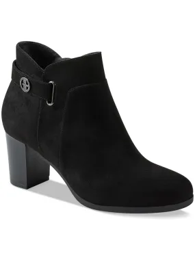 Hill Climb Womens Faux Suede Block Heel Booties