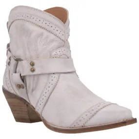 Women's Gummy Bear Short Western Cowboy Boot In Off White Rubberized Tread
