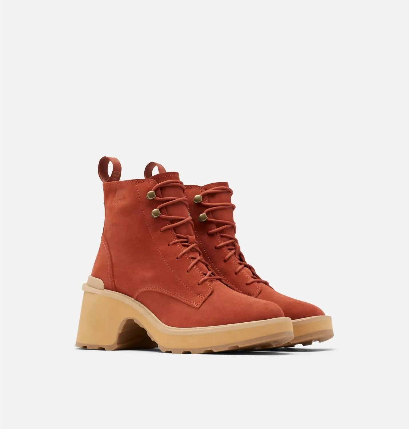 Feather Light Outdoor Trek Women's Hi-Line Heel Lace Boot In Warp Red Tawny Buff