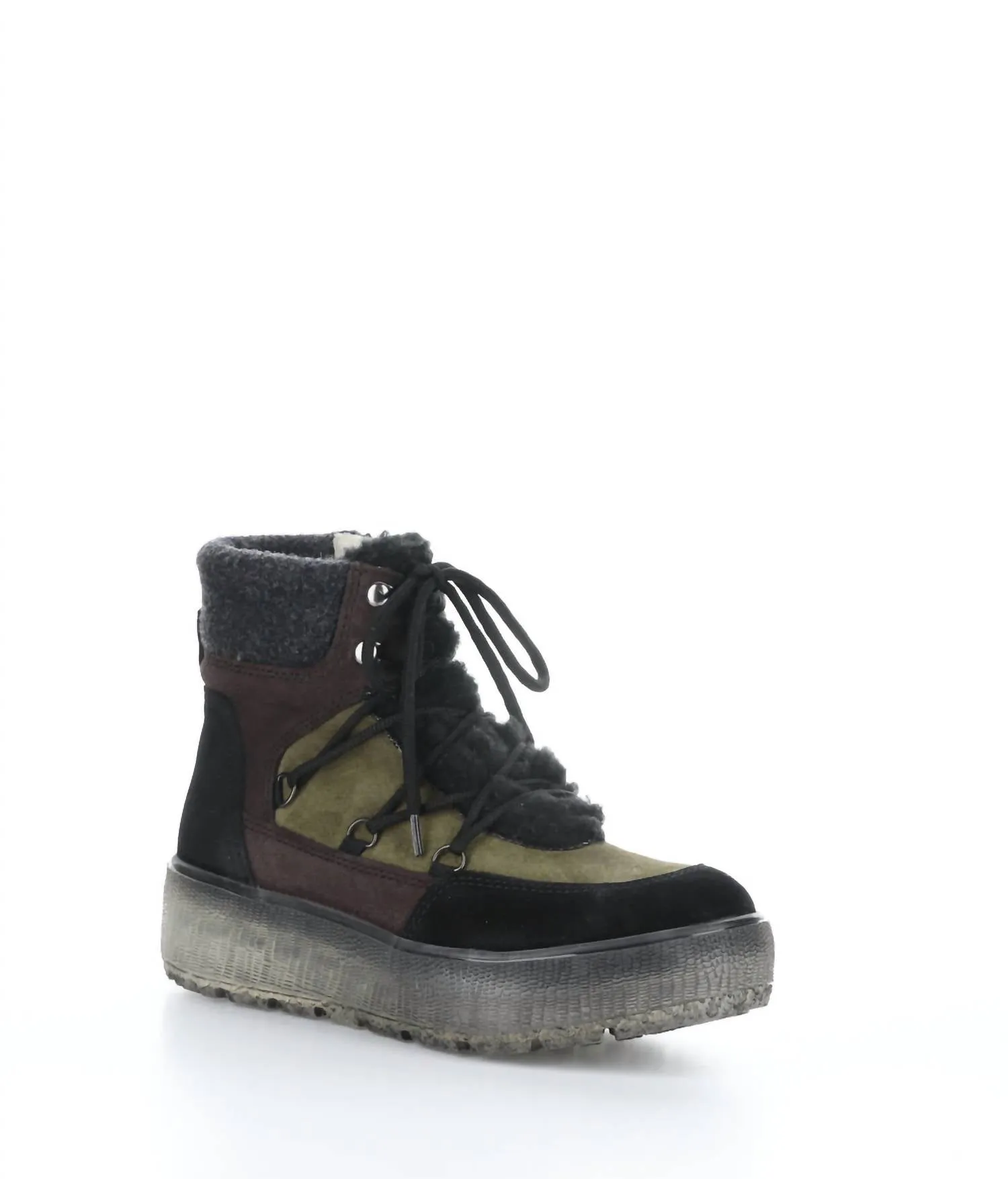 Women's Ideal Waterproof Boot In Black/olive/plum Padded collar