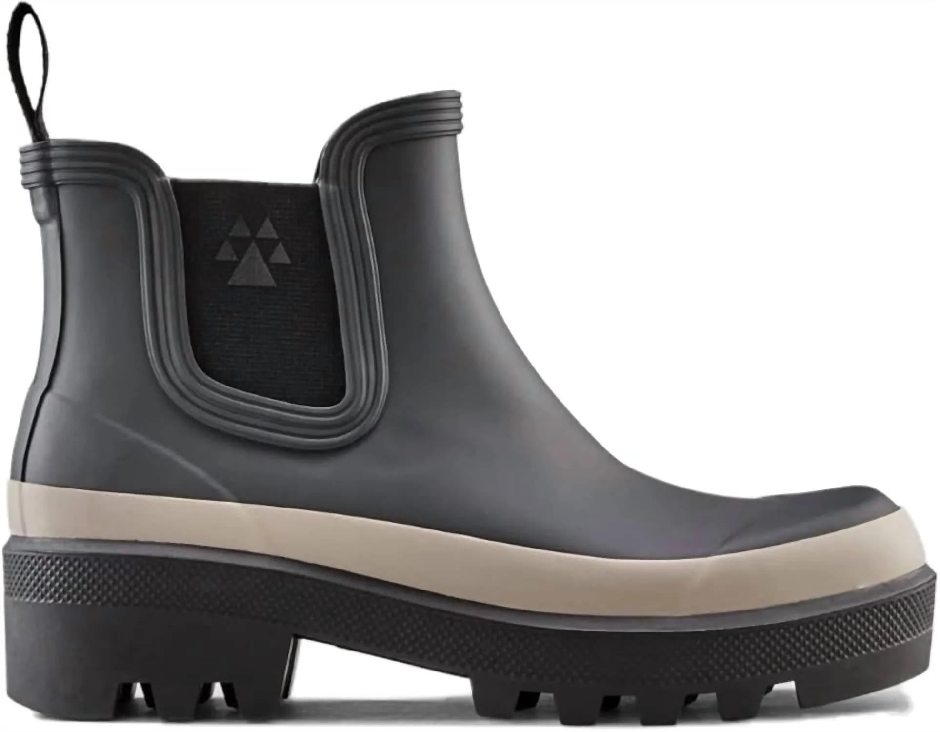 Bold Heel Reinforced Form Work Commute Women's Iggy Rubber Ankle Boots In Black