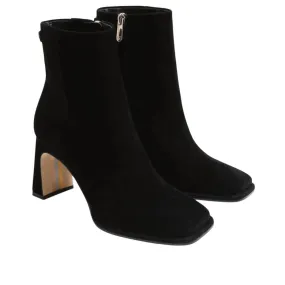 Women's Irie Square Toe Ankle Bootie In Black Suede Picnic Rain Safe
