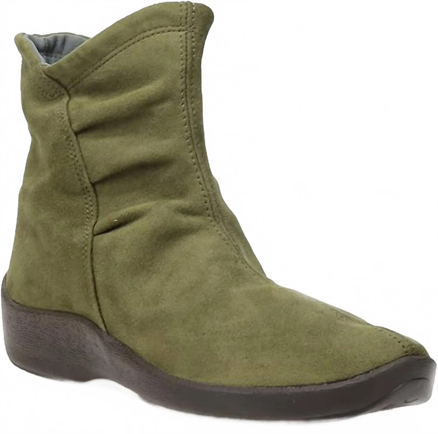 Women's L19 Half Soft Boot In Olive Deep Tread Stable Support Rainy Day Commuter