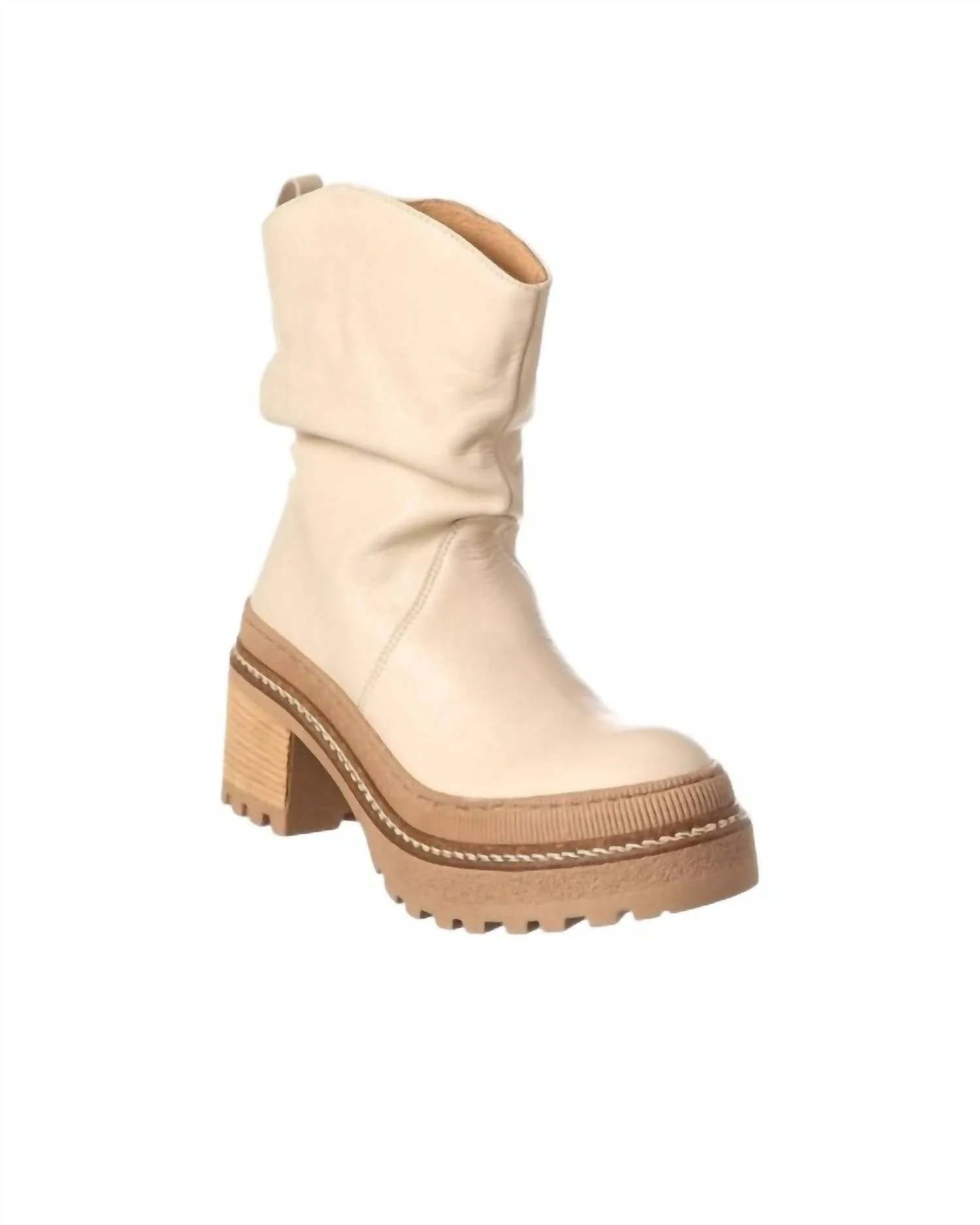 Women's Leather Slouch Boot In Mel Cream Resistant Layer Functional Build
