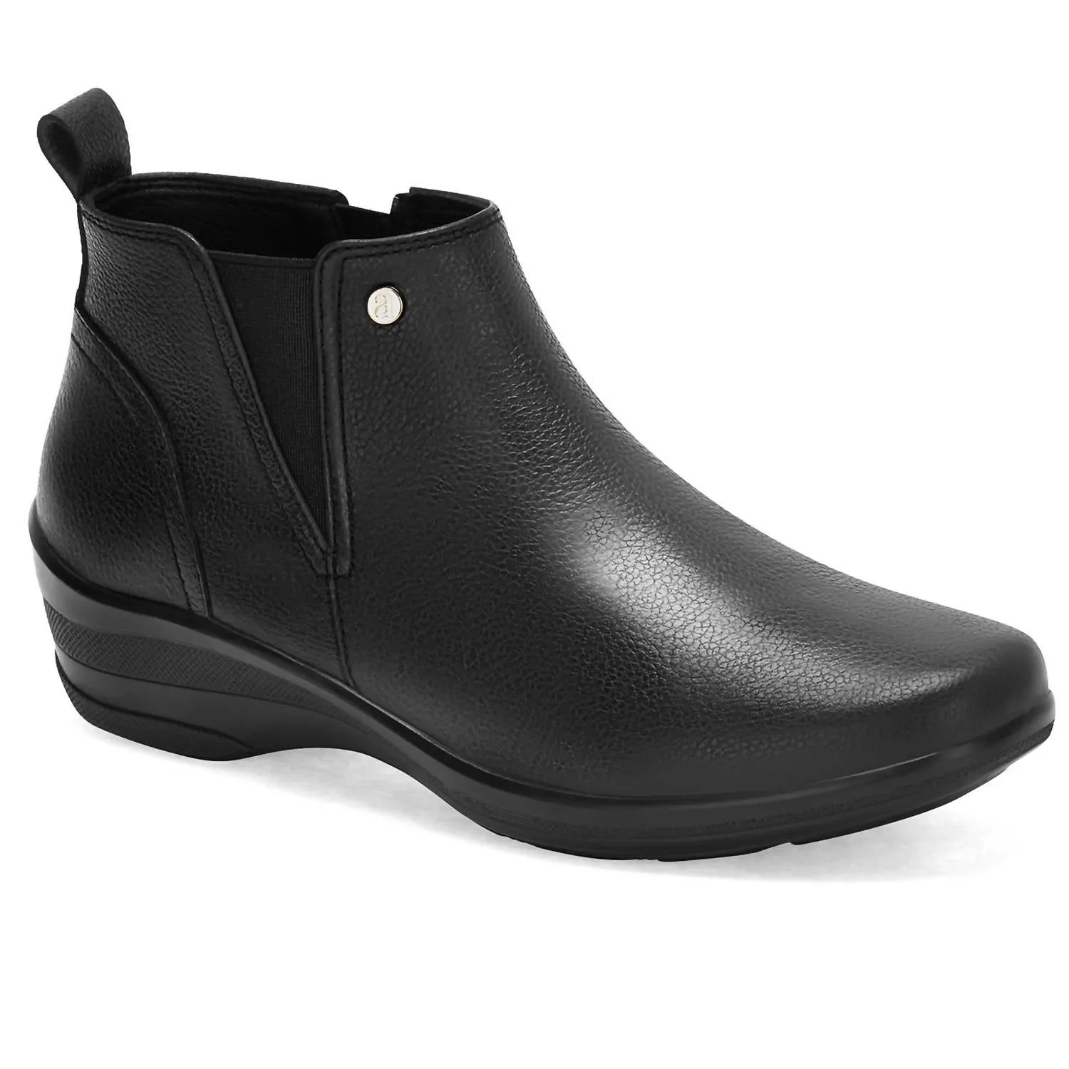 Reflective accents Women's Leather Versatile Booties In Black