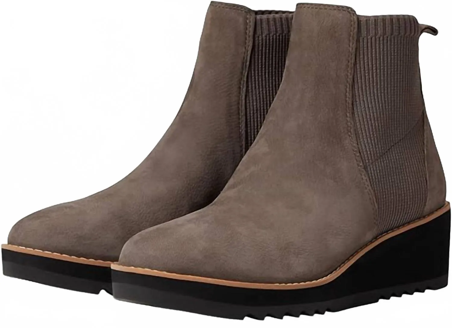 Flexible Frame Weather Resistant User Women's Lilou Recycled Stretch Knit Boots In Rye Tumbled Nubuck