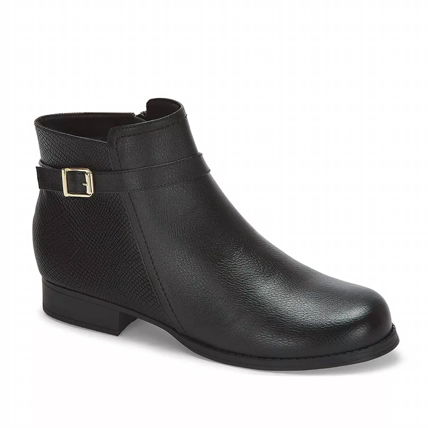 Women's Low Heel Booties In Black Dad Mode Reinforced Form Weather Resistant User
