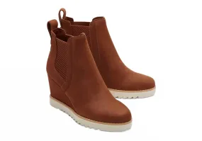 Rain Adventure Women's Maddie Brown Wedge Bootie In Dark Ember