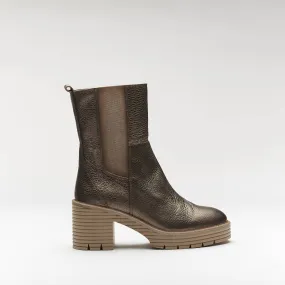 Women's Margo Boots In Metal Taupe Eco Material Comfort Seeker Seamless Internal Structure