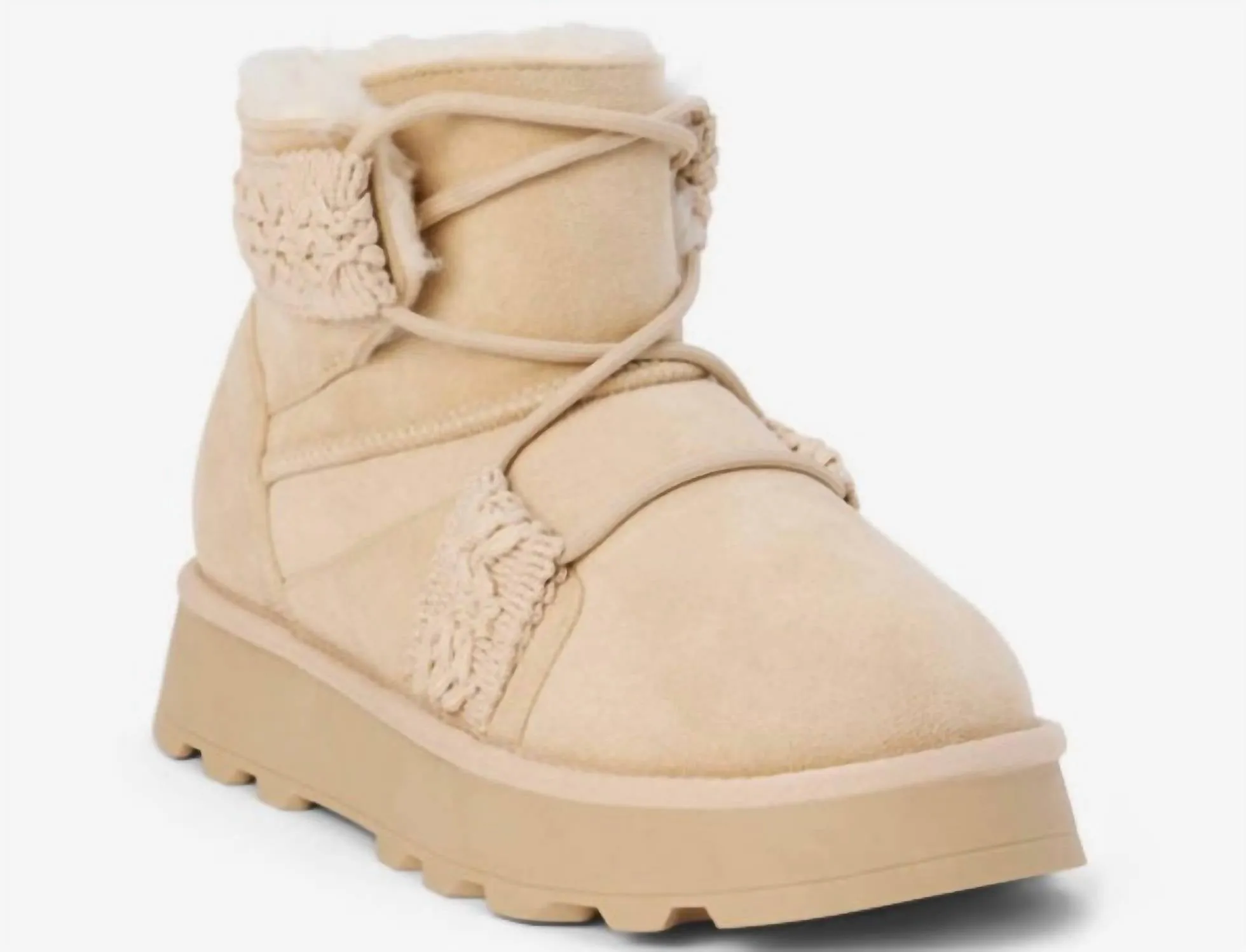 Women's Matterhorn Platform Bootie In Natural Slip Resistant Tread