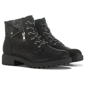 Minimal Color Waterproof Design Women's Memories Lace Up Boot - Medium In Black