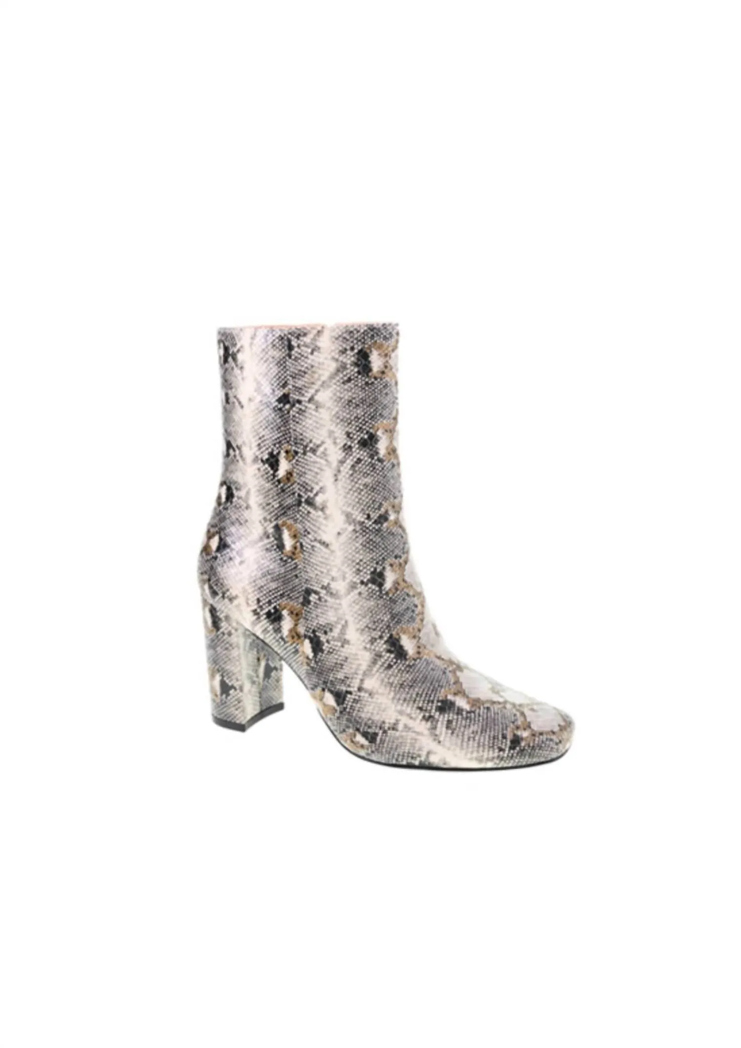 Women's Mid Calf Snake Print Boots In Beige Thermal Core Nature Lover