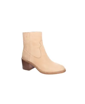 Seamless Comfort City Walking Women's Miley Block Heel Boots In Beige