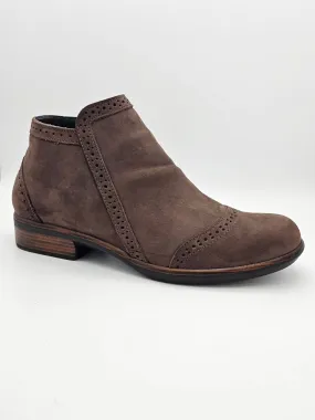 Croc Look Comfortable Heel Counter Women's Nefasi Leather Oxford Ankle Booties In Coffee Bean