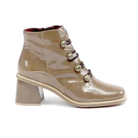 Low Profile Rough Terrain Women's Olga Boots In Earth Patent Leather