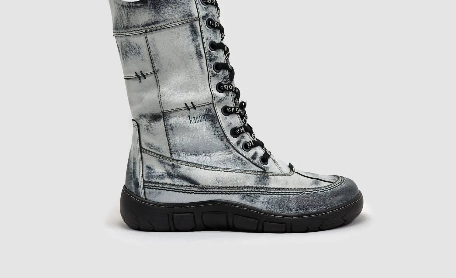 Women??S Original Tall Thick Zip-Up Leather Boots In White Cushioned heel Sleek Outline