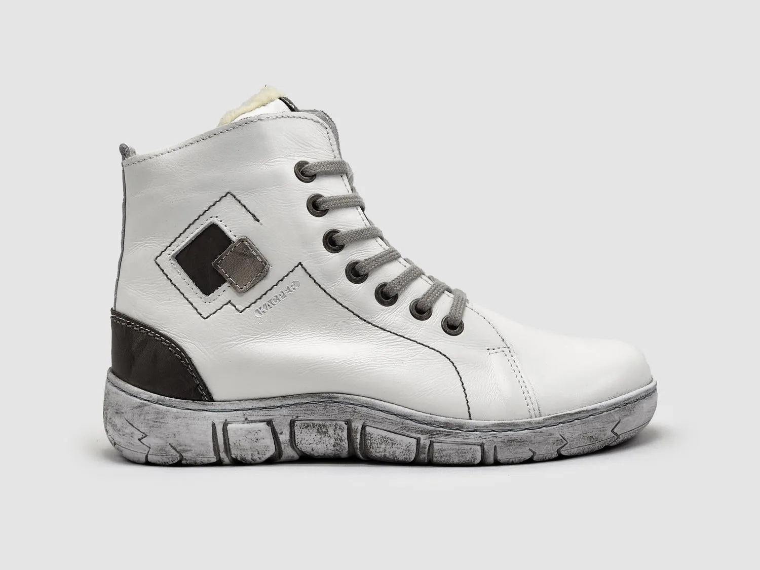 Low Profile Rough Terrain Women's Original Thick Leather Boots In White