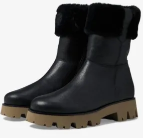 Women's Paris Fluff Boot Lug Sole In Black Stylish Design