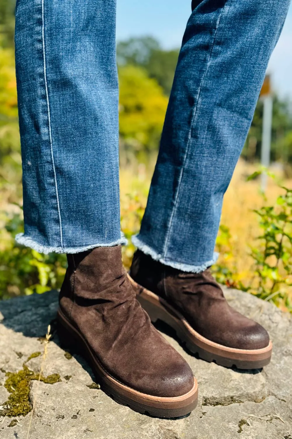 Mud Resistant Hiking Trails Women's Pecola Bootie In Dark Brown
