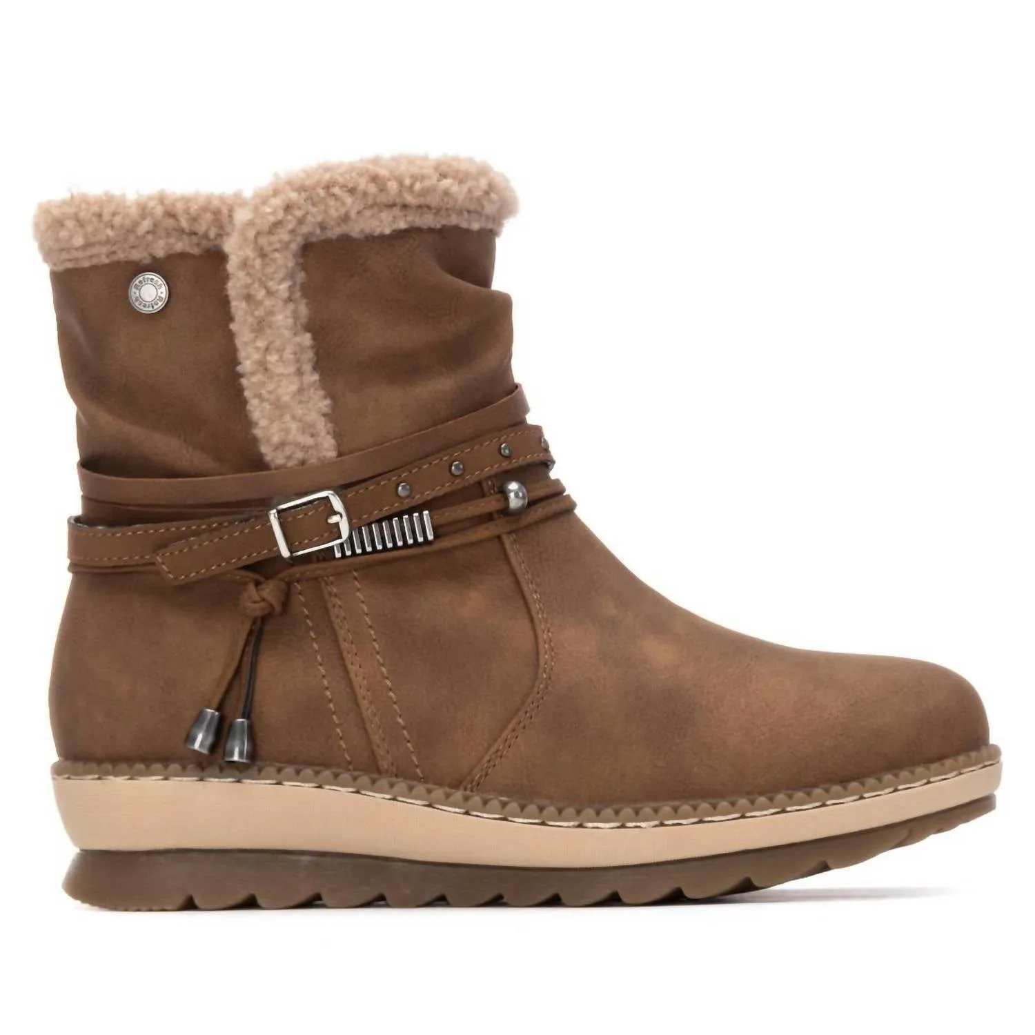 Rubber Tread Pattern Women's Refresh 173250 Booties In Camel