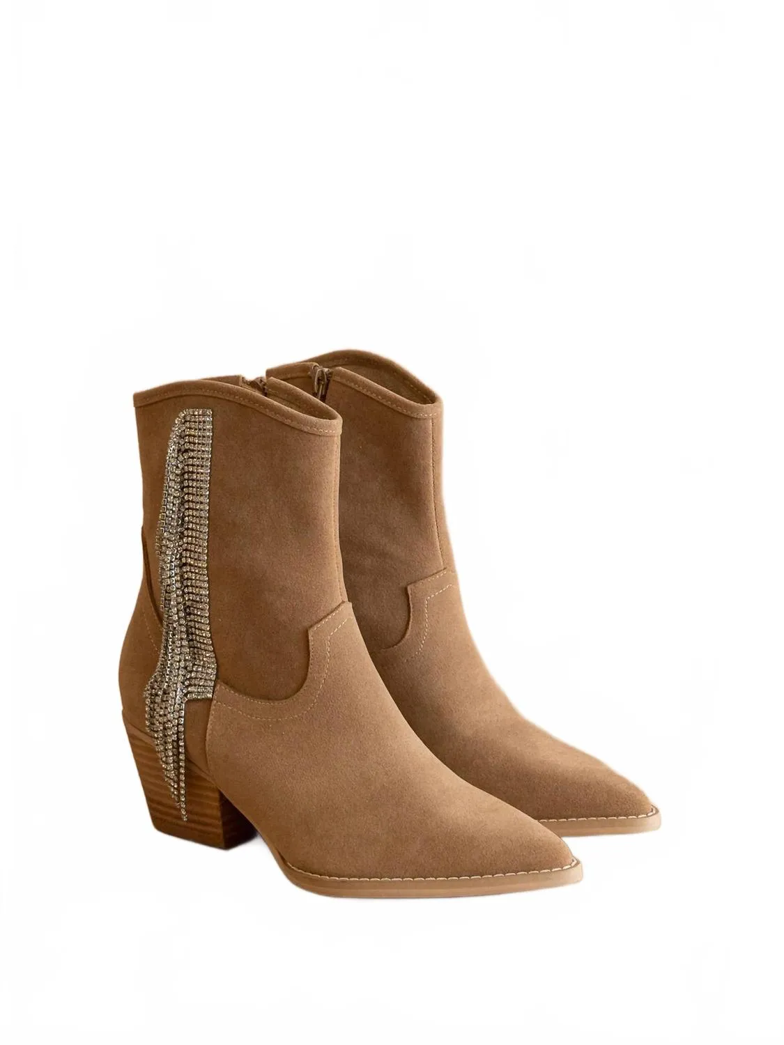 Outdoor Adventure Women's Rhinestone Fringe Cowboy Western Boot In Light Brown