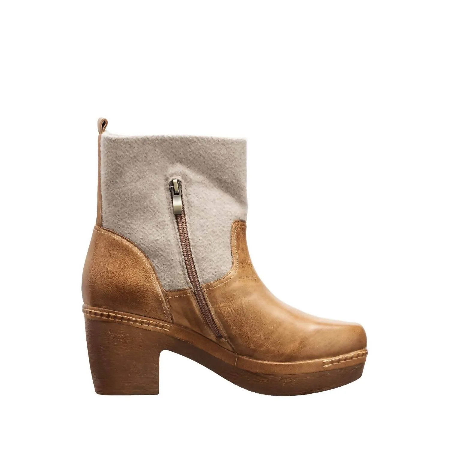 Suede Feel Women's Sato Booties In Cognac Leather