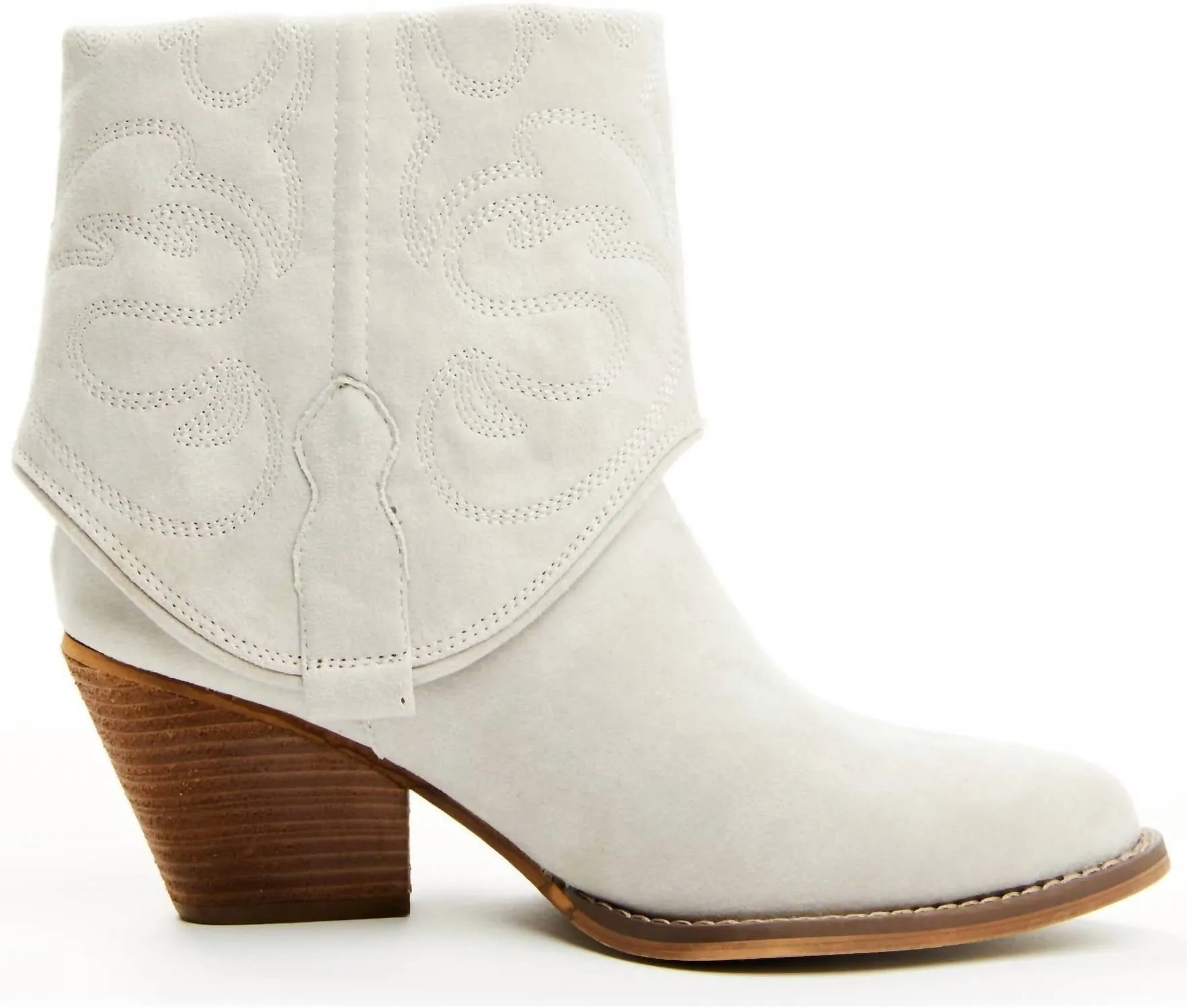 Women's Saylor Short Fashion Western Bootie In Cream Support Foot