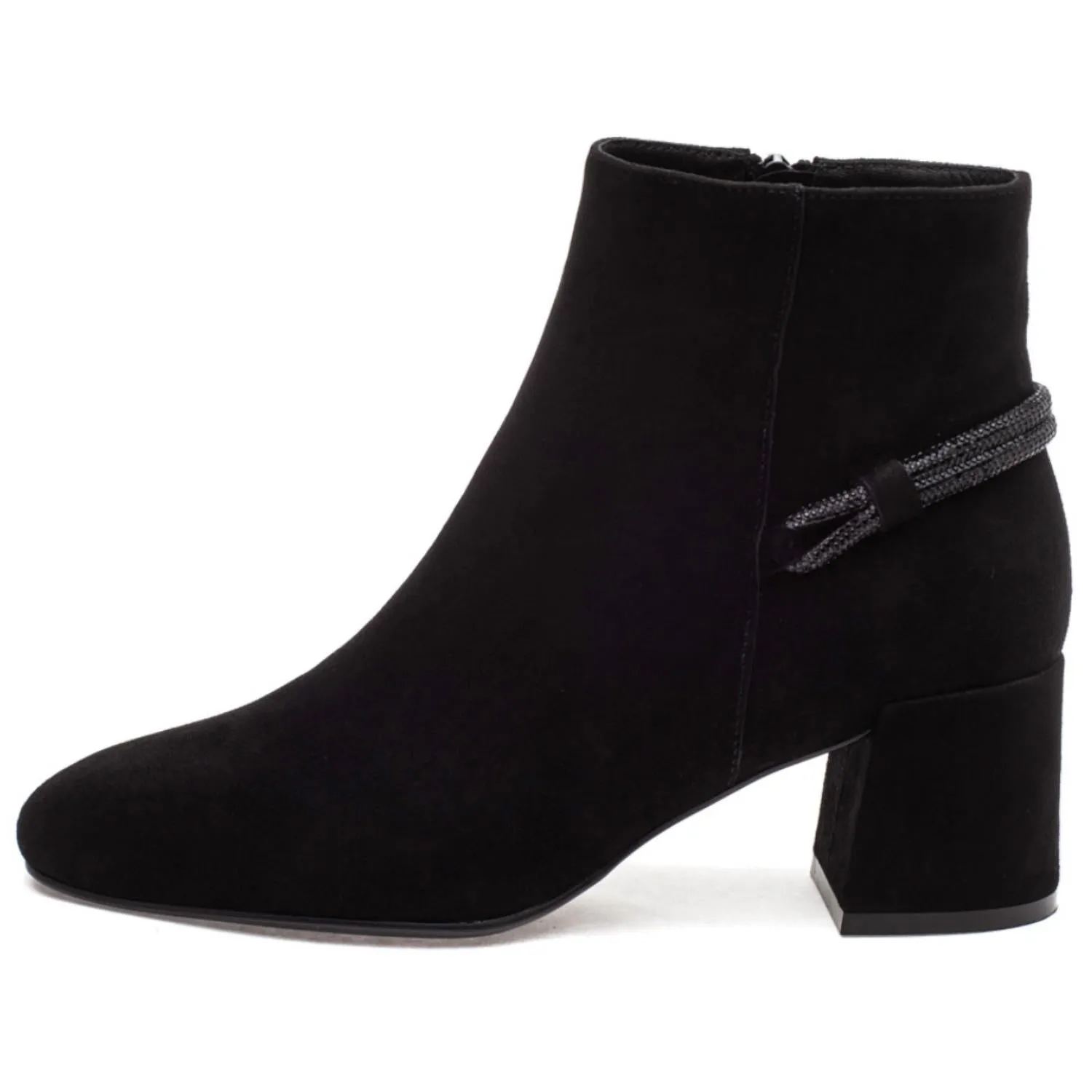 Women's Shermy Bootie In Black Suede Mesh Lining Insulated Mountain Climber