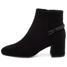 Women's Shermy Bootie In Black Suede Mesh Lining Insulated Mountain Climber