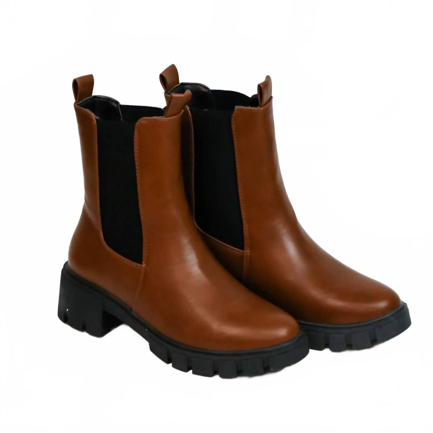 Eco Material Snow Trekker Snow Grip Women's Side Stretch Booties In Dark Rust