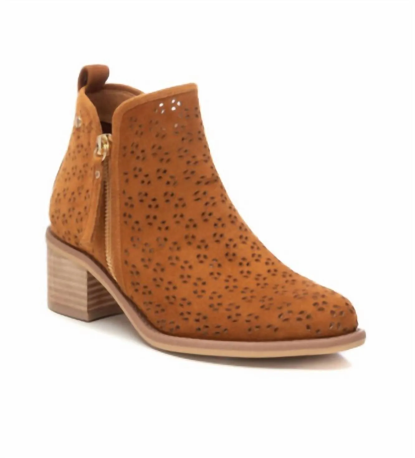 Women's Suede Ankle Booties In Camel Anti Odor Trail Exploration