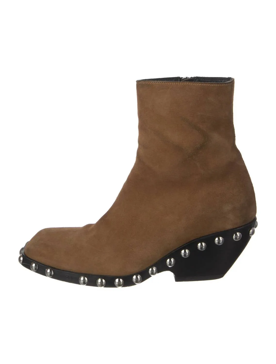 Feather Light Snow Trekker Rain Proof Women's Suede Ankle Sock Boots With Studded Accents In Carmel